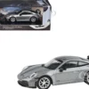 2025 Porsche 911 GT3 (992.2) GT Silver Metallic with Carbon Stripe 1/64 Diecast Model Car by Paragon Models