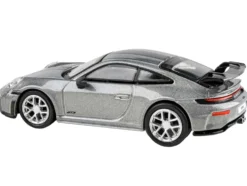2025 Porsche 911 GT3 (992.2) GT Silver Metallic with Carbon Stripe 1/64 Diecast Model Car by Paragon Models