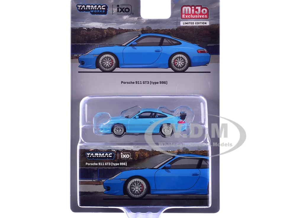 Porsche 911 GT3 (996) Light Blue "Global64" Series 1/64 Diecast Model by Tarmac Works