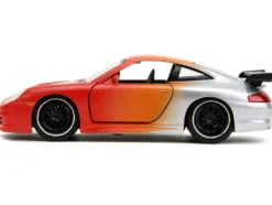 Porsche 911 GT3 RS Matt Orange and Silver Metallic Pink Slips Series 1/32 Diecast Model Car Jada 34663