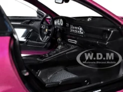 Porsche 911 GT3 RS Red Violet Metallic with White Stripes "Pink Slips" Series 1/18 Diecast Model Car by Jada