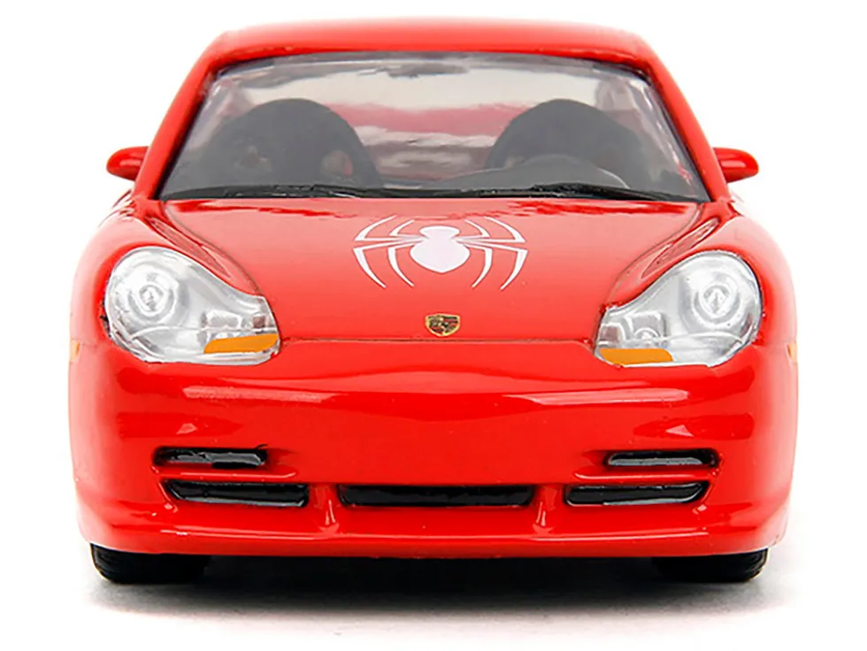 Porsche 911 GT3 RS (996) Red with Graphics "Marvel's Spider-Man" 1/32 Diecast Model Car by Jada