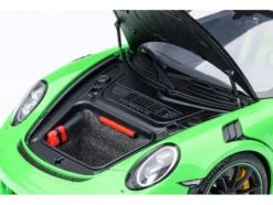 Porsche 911 (991.2) GT3 RS Weissach Lizard Green with Carbon Hood and Top 1/18 Model Car by Autoart