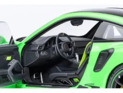 Porsche 911 (991.2) GT3 RS Weissach Lizard Green with Carbon Hood and Top 1/18 Model Car by Autoart