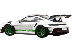 2022 Porsche 911 GT3 RS Weissach Pack White with Green Stripes And Carbon Hood and Top 1/18 Diecast Model Car by Norev