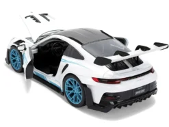 Porsche 911 GT3 RS (992) #12 White with Blue Stripes and Carbon Top