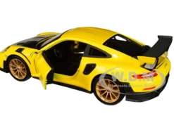 Porsche 911 GT2 RS Yellow Carbon Hood 1/24 Diecast Model Car Maisto 31523