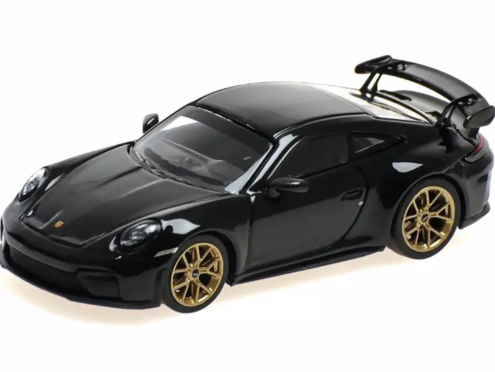 2025 Porsche 911 (992.2) GT3 Weissach Package Black with Carbon Stripe Limited Edition to 240 pieces Worldwide 1/64 Diecast Model Car by Minichamps
