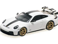 2025 Porsche 911 (992.2) GT3 Weissach Package White with Carbon Stripe Limited Edition to 240 pieces Worldwide 1/64 Diecast Model Car by Minichamps