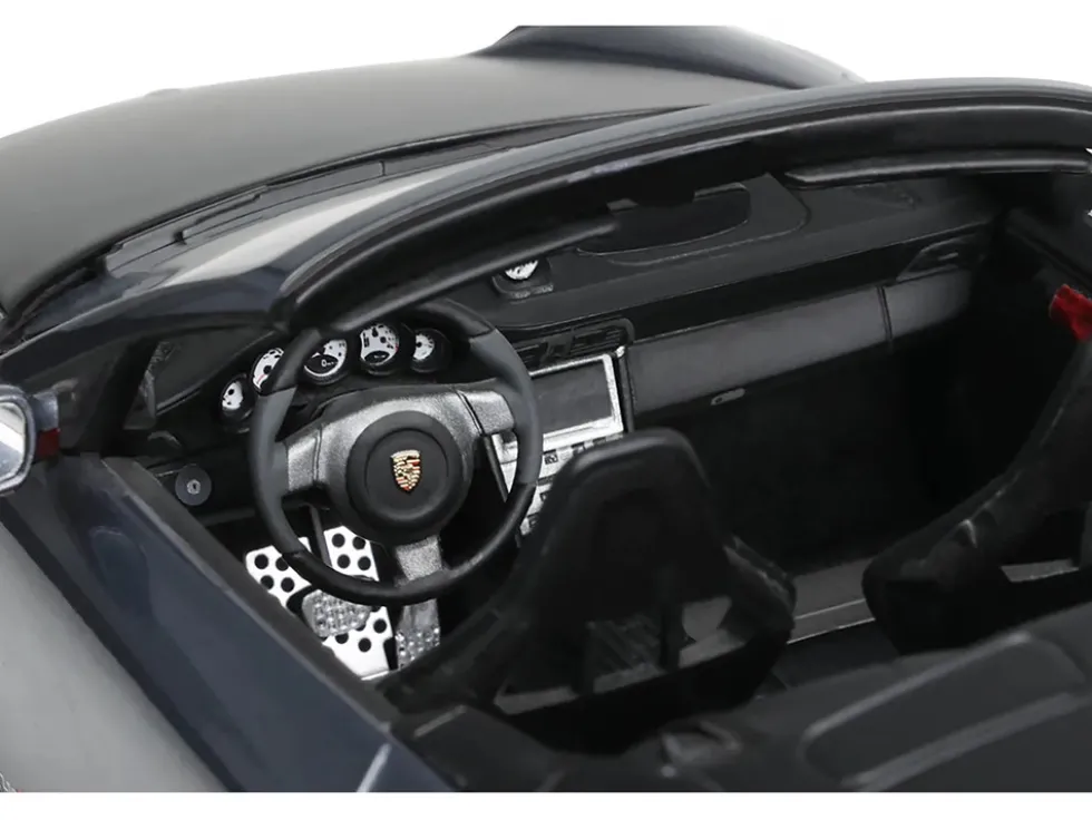 Porsche 911 LB-Works Alpha 9 Gray with Black Hood 1/18 Model Car by GT Spirit