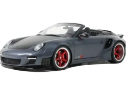 Porsche 911 LB-Works Alpha 9 Gray with Black Hood 1/18 Model Car by GT Spirit