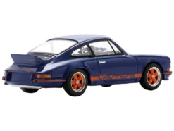 1973 Porsche 911 RS 2.7 Blue with Orange Stripes 1/64 Model Car by Spark