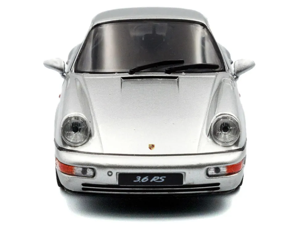 1994 Porsche 911 (964) RS Silver Metallic with Black Stripes 1/43 Diecast Model Car by Solido