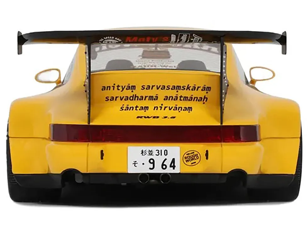 2024 Porsche 911 (964) RWB "Qeema" Yellow 1/18 Model Car by GT Spirit
