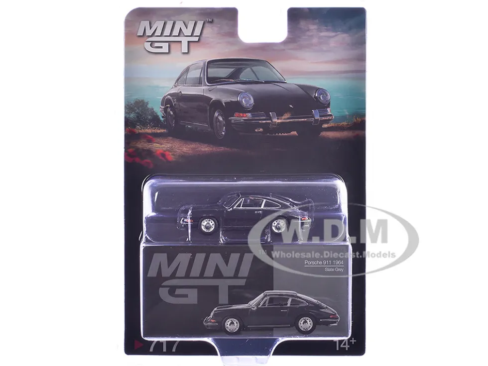 1964 Porsche 911 Slate Gray Limited Edition 1/64 Diecast Model Car by Mini GT
