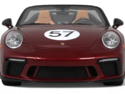 2019 Porsche 911 (991.2) Speedster #57 "Heritage Edition" Cherry Red Metallic 1/18 Model Car by GT Spirit