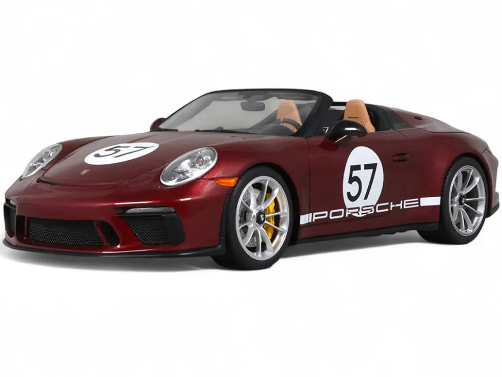 2019 Porsche 911 (991.2) Speedster #57 "Heritage Edition" Cherry Red Metallic 1/18 Model Car by GT Spirit