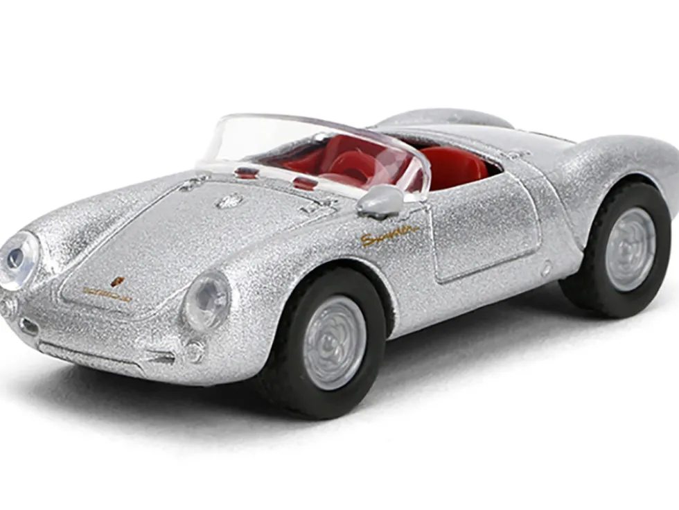 1955 Porsche 550 Spyder Silver Metallic with Red Interior "Collection" Series 1/64 Diecast Model Car by Majorette