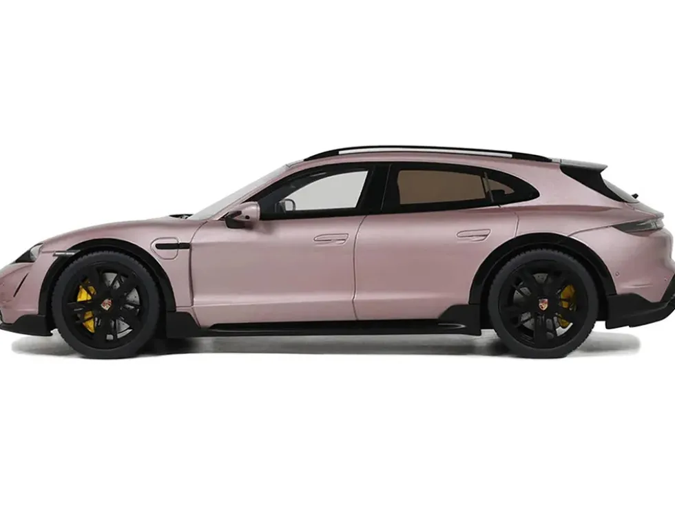 2022 Porsche Taycan Turbo S Cross Turismo Pink Metallic 1/18 Model Car by GT Spirit