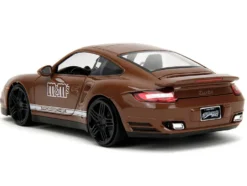 Porsche 911 Turbo Brown and Brown M&M Diecast Figure M&M s Hollywood Rides Series 1/24 Diecast Model Car Jada 34624