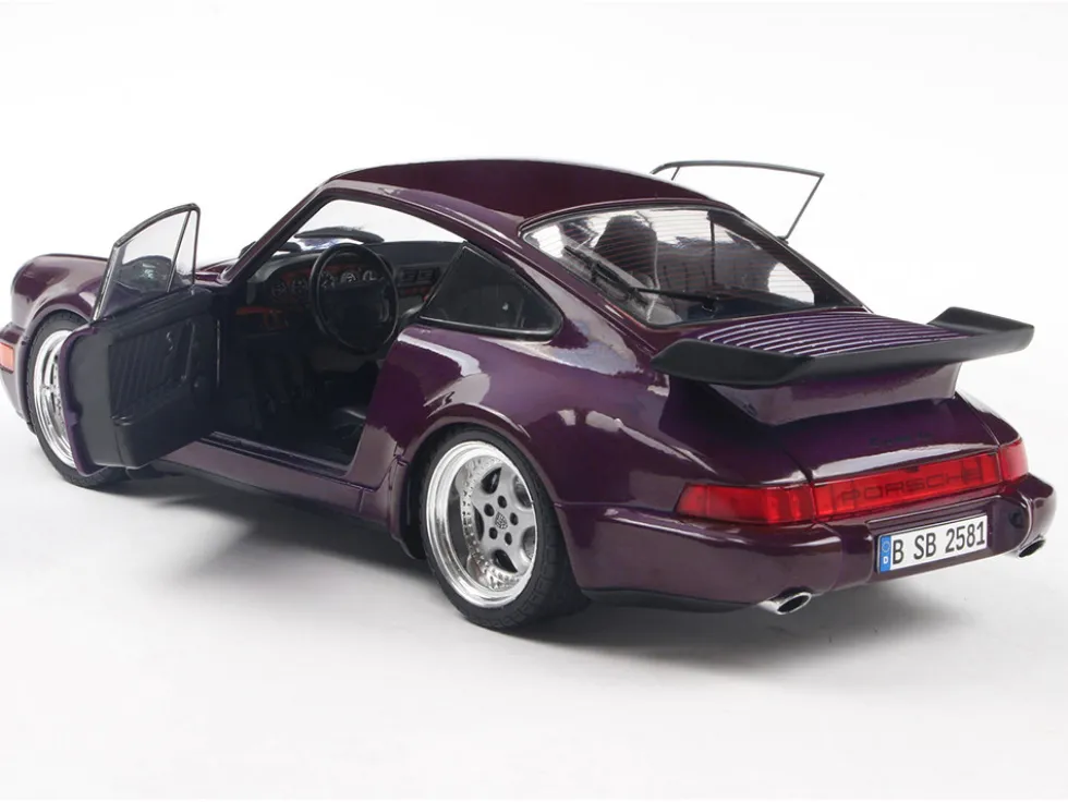 1990 Porsche 911 (964) Turbo Violet Blue Metallic 1/18 Diecast Model Car by Solido