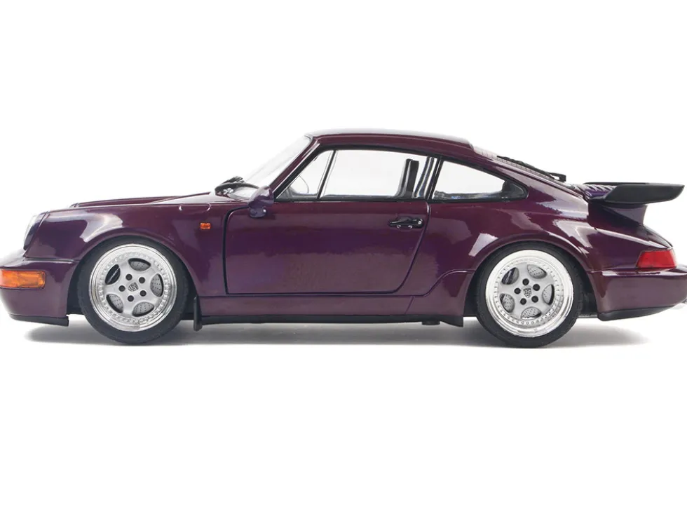 1990 Porsche 911 (964) Turbo Violet Blue Metallic 1/18 Diecast Model Car by Solido