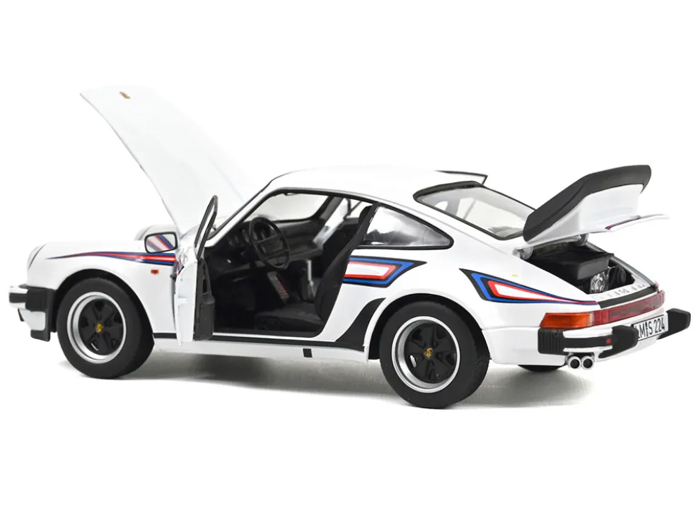 1980 Porsche 911 Turbo 3.3 White with Blue and Red Graphics 1/18 Diecast Model Car by Norev