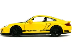 Porsche 911 Turbo (997) Yellow with Carbon Hood "Hyper-Spec" Series 1/24 Diecast Model Car by Jada