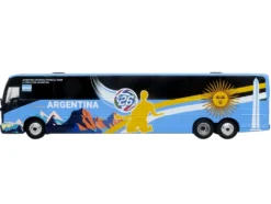 Prevost X3-45 Coach Bus "Argentina National Football Team" Blue with Graphics "International Federation of the Global Game" Series Limited Edition to 504 pieces Worldwide 1/87 (HO) Diecast Model by Iconic Replicas