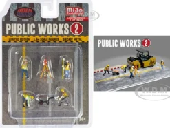 Public Works 2 6 piece Diecast Figure Set 4 Figures 1 camera 1 wheelbarrow Limited Edition to 3600 pieces Worldwide for 1/64 Scale Models American Diorama AD-76519MJ