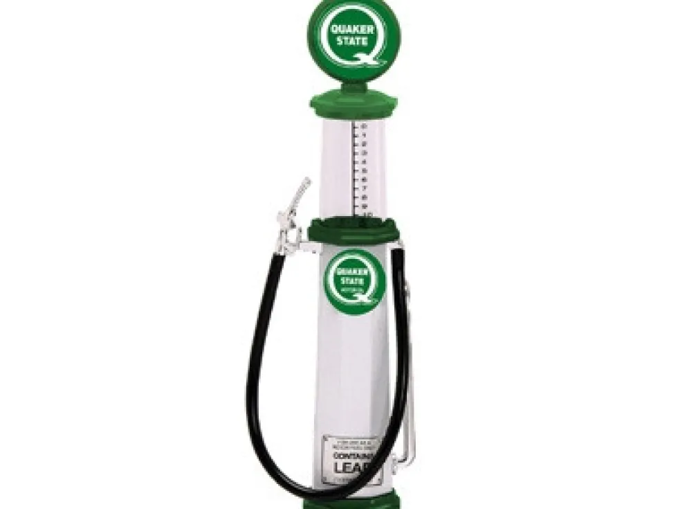 Quaker State Gasoline Vintage Gas Pump Cylinder 1/18 Diecast Replica Road Signature 98802