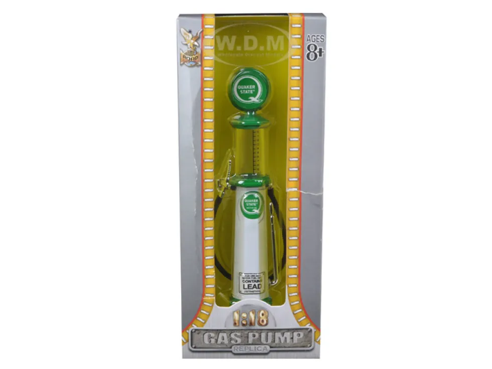 Quaker State Gasoline Vintage Gas Pump Cylinder 1/18 Diecast Replica Road Signature 98802