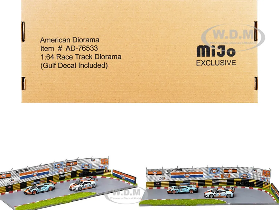 Race Track Gulf Oil Diorama with Decals 1/64 Scale Models American Diorama 76533