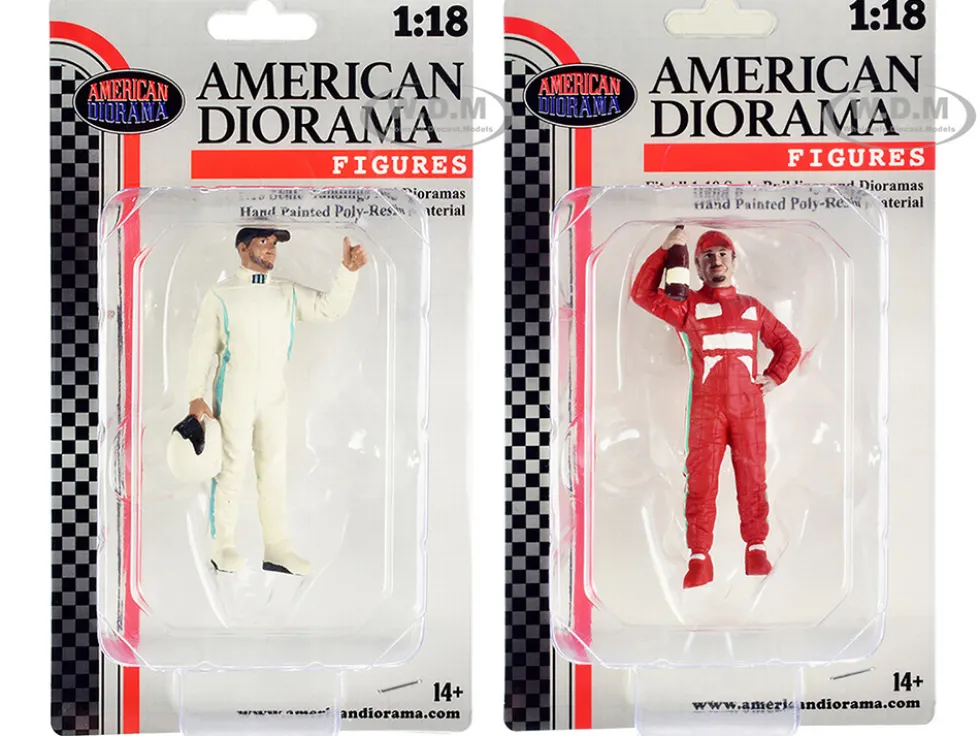 Racing Legends 2000's Figures A and B Set of 2 for 1/18 Scale Models American Diorama 76357-76358