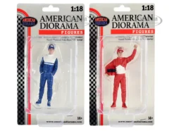 Racing Legends 90's Figures A and B Set of 2 for 1/18 Scale Models American Diorama 76355-76356