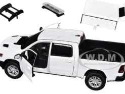 2019 RAM 1500 Laramie Crew Cab Pickup Truck with Truck Bed Camper White 