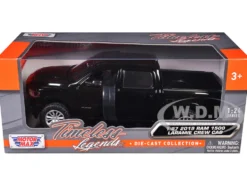 2019 RAM 1500 Laramie Crew Cab Pickup Truck Black 1/24 Diecast Model Car Motormax 79357