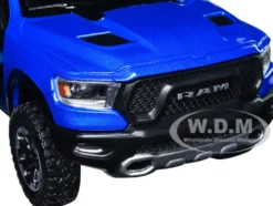2019 RAM Rebel 1500 Crew Cab Pickup Truck Blue Metallic American Classics Series 1/24 1/27 Diecast Model Car Motormax 79358BL