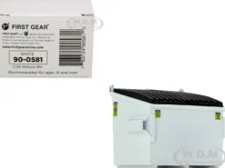 Refuse Trash Bin White 1/34 Diecast Model First Gear 90-0581