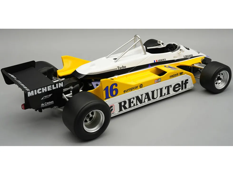 Renault RE30B #16 Rene Arnoux Winner Formula One F1 "French GP" (1982) "Mythos Series" with Display Case Limited Edition to 45 pieces Worldwide 1/18 Model Car by Tecnomodel