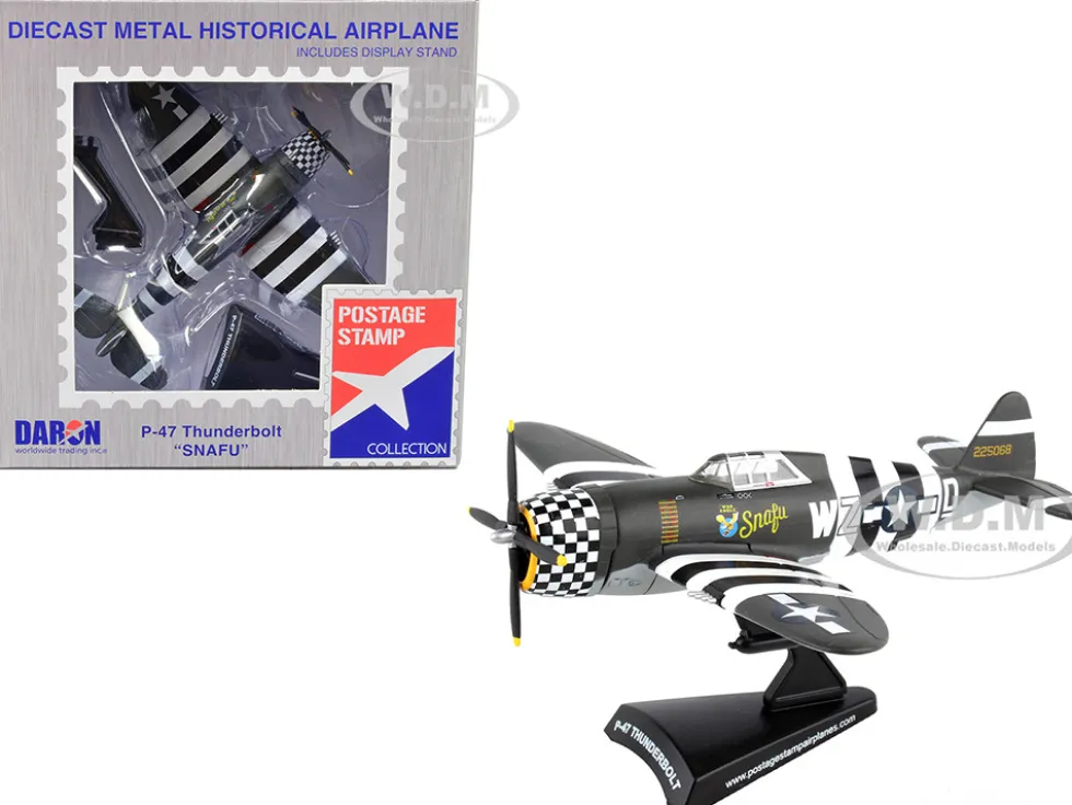 Republic P 47 Thunderbolt Fighter Aircraft Snafu United States Army Air Force 1/100 Diecast Model Airplane Postage Stamp PS5359-3