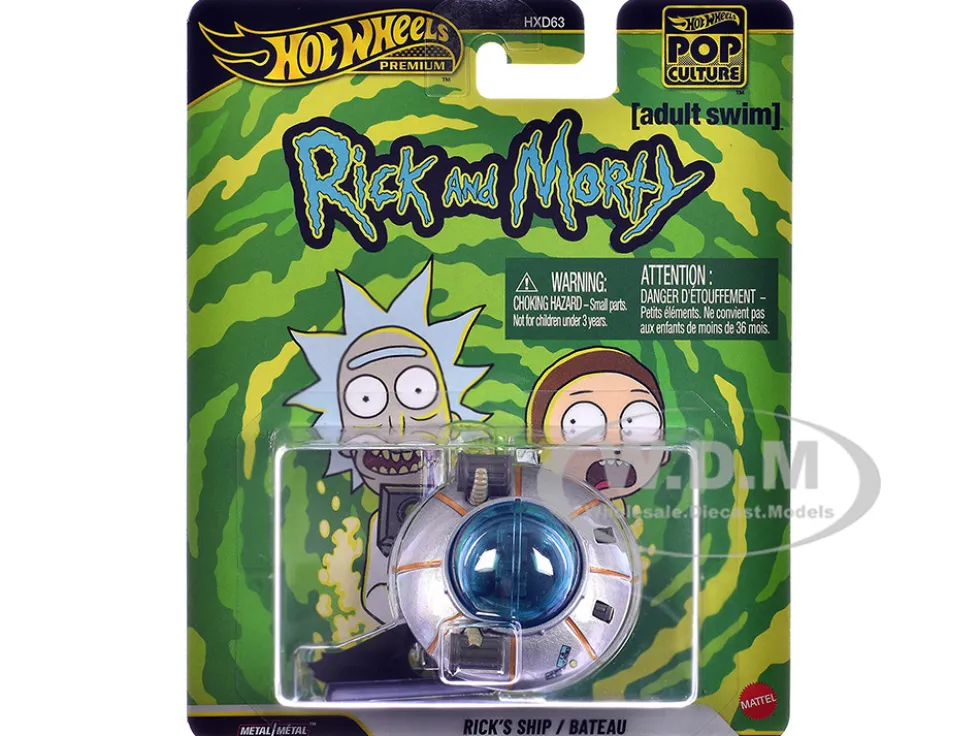Rick's Ship Silver "Rick and Morty" (2013-Current) TV Series "Pop Culture" Series Diecast Model Car by Hot Wheels