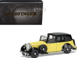 Rolls Royce Phantom III Sedanca de Ville Yellow with Black Top James Bond 007 "Goldfinger" (1964) Movie Diecast Model Car by Corgi