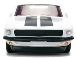 Roman's Ford Mustang White with Black Stripes and Red Interior (Dirty Version) "Fast & Furious" Movie "Fast & Furious 25th Anniversary" Series 1/32 Diecast Model Car by Jada
