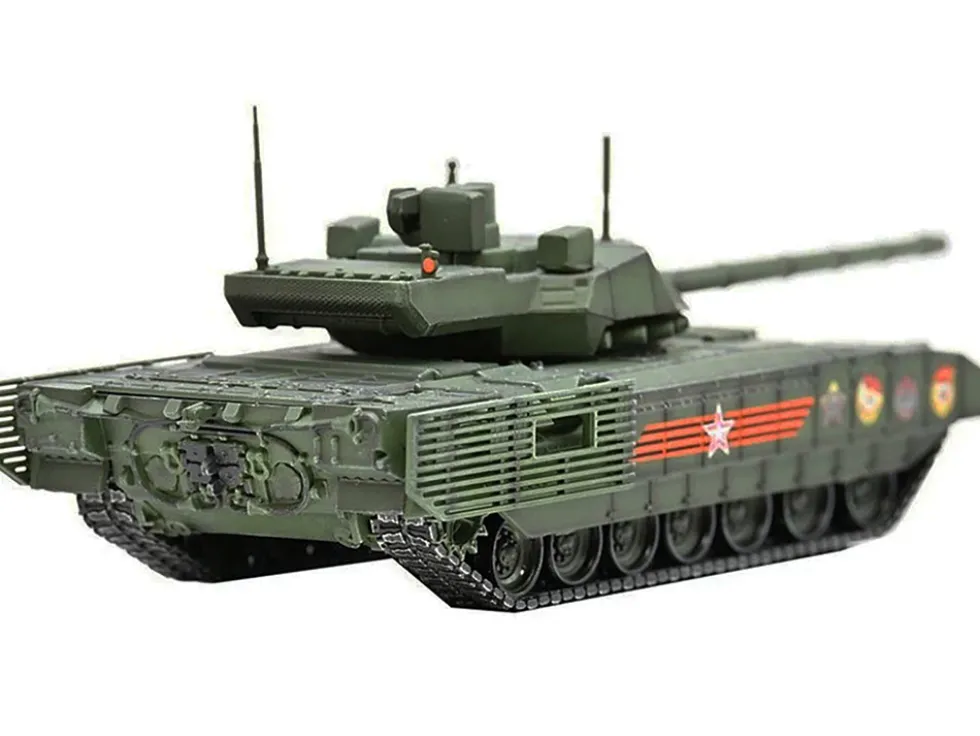 Russian T14 Armata MBT Main Battle Tank Green Camouflage Armor Premium Series 1/72 Diecast Model Panzerkampf 12166PE