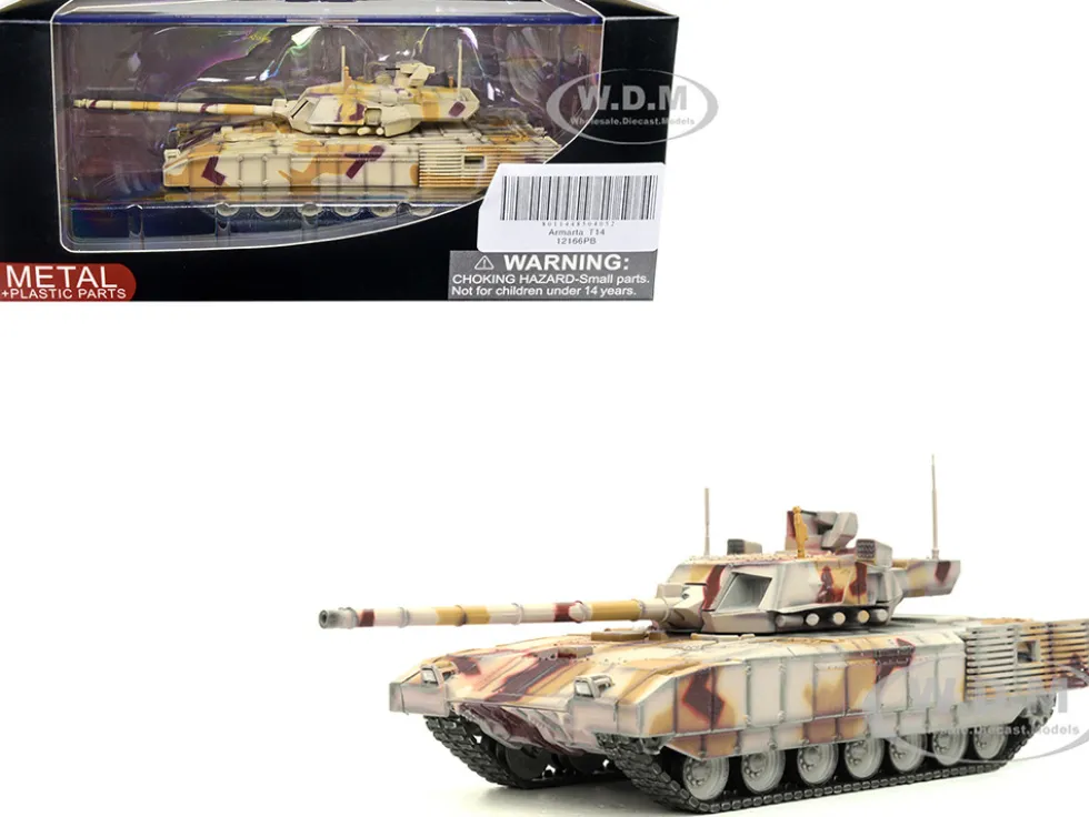 Russian T14 Armata MBT Main Battle Tank Multi Desert Camouflage Armor Premium Series 1/72 Diecast Model Panzerkampf 12166PB