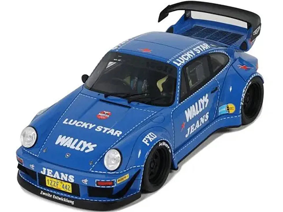 RWB Bodykit "OSHO Arrow" Blue 1/18 Model Car by GT Spirit