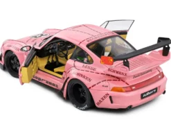 2020 RWB Bodykit #23 "Pink Pig" Pink with Graphics 1/18 Diecast Model Car by Solido