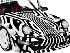 2022 RWB Bodykit #13 "The Zebra" Black and White Striped 1/18 Diecast Model Car by Solido