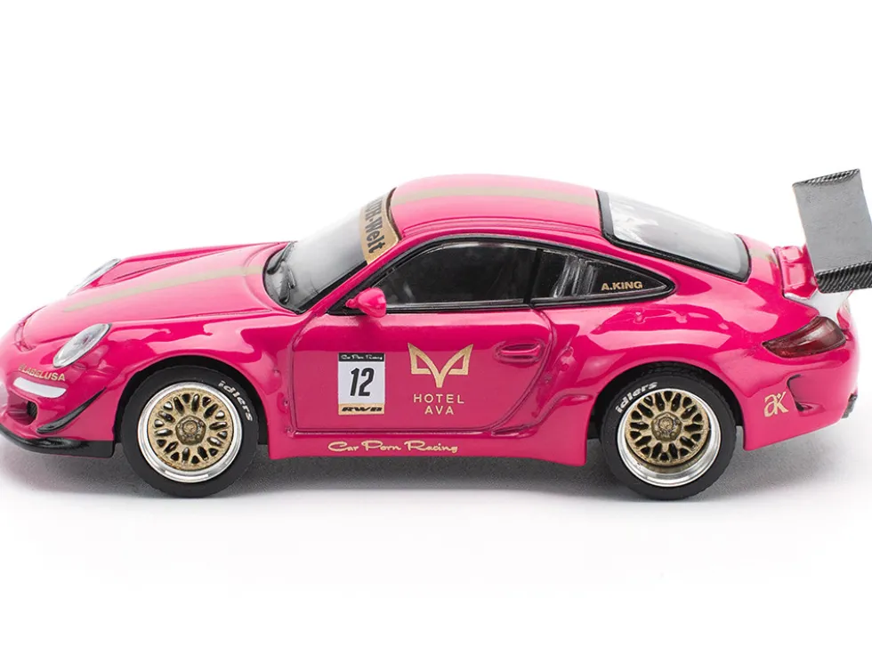 RWB 997 #12 "Hotel Ava" Pink Metallic 1/64 Diecast Model Car by Pop Race